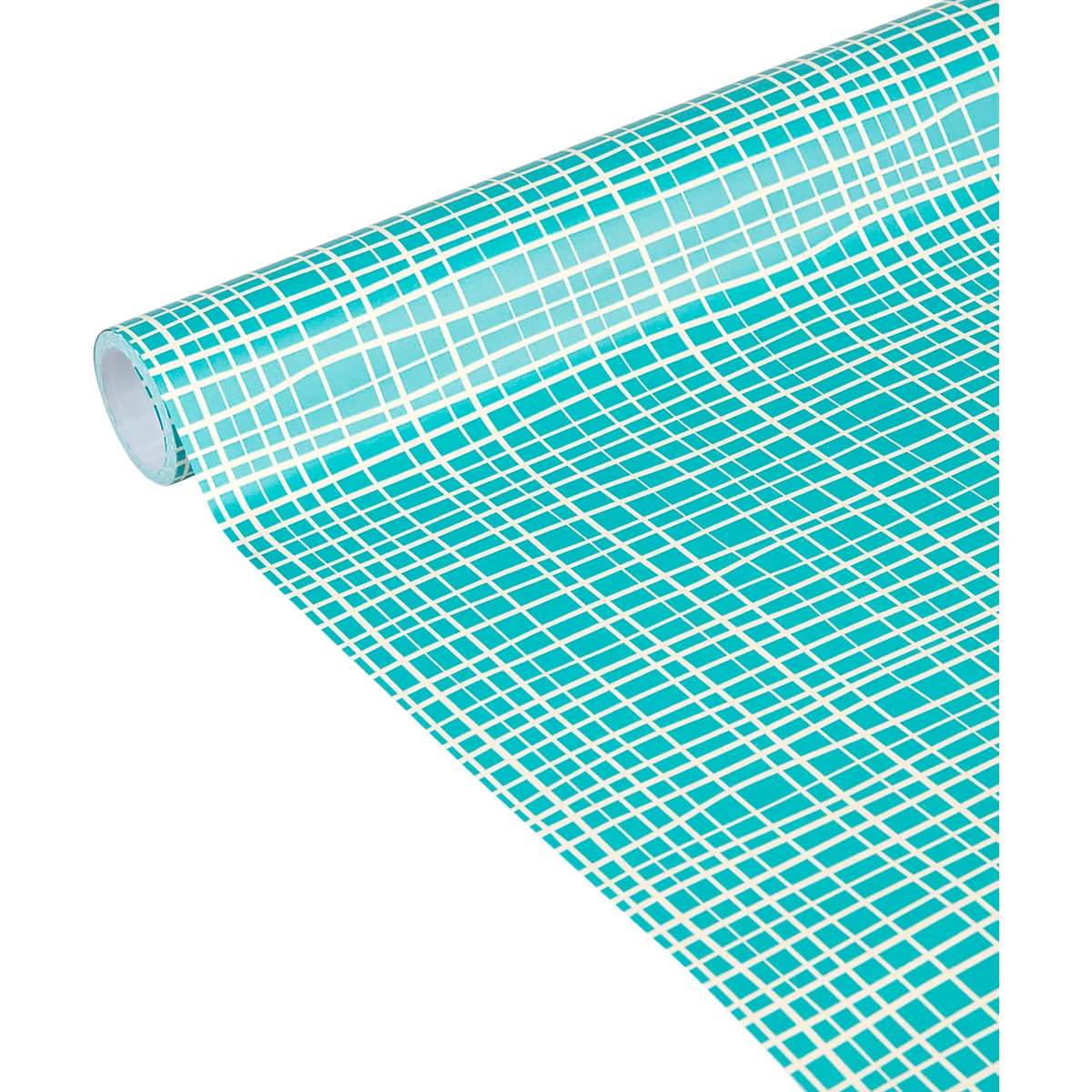 Clairefontaine Kraftpapier, 5 Tinyrollen, 5 m x 0,35 m, türkis mit Gittermuster