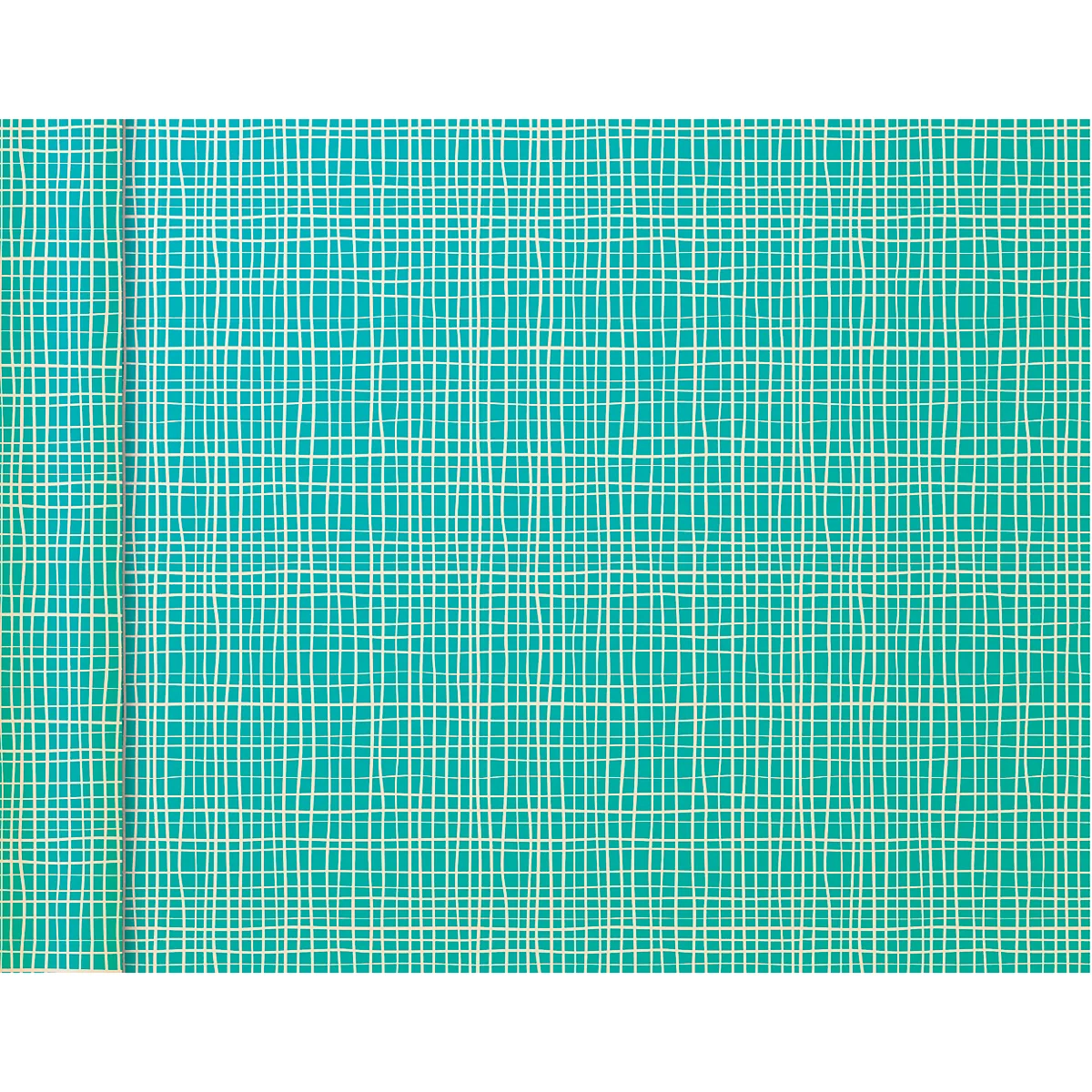 Clairefontaine Kraftpapier, 5 Tinyrollen, 5 m x 0,35 m, türkis mit Gittermuster