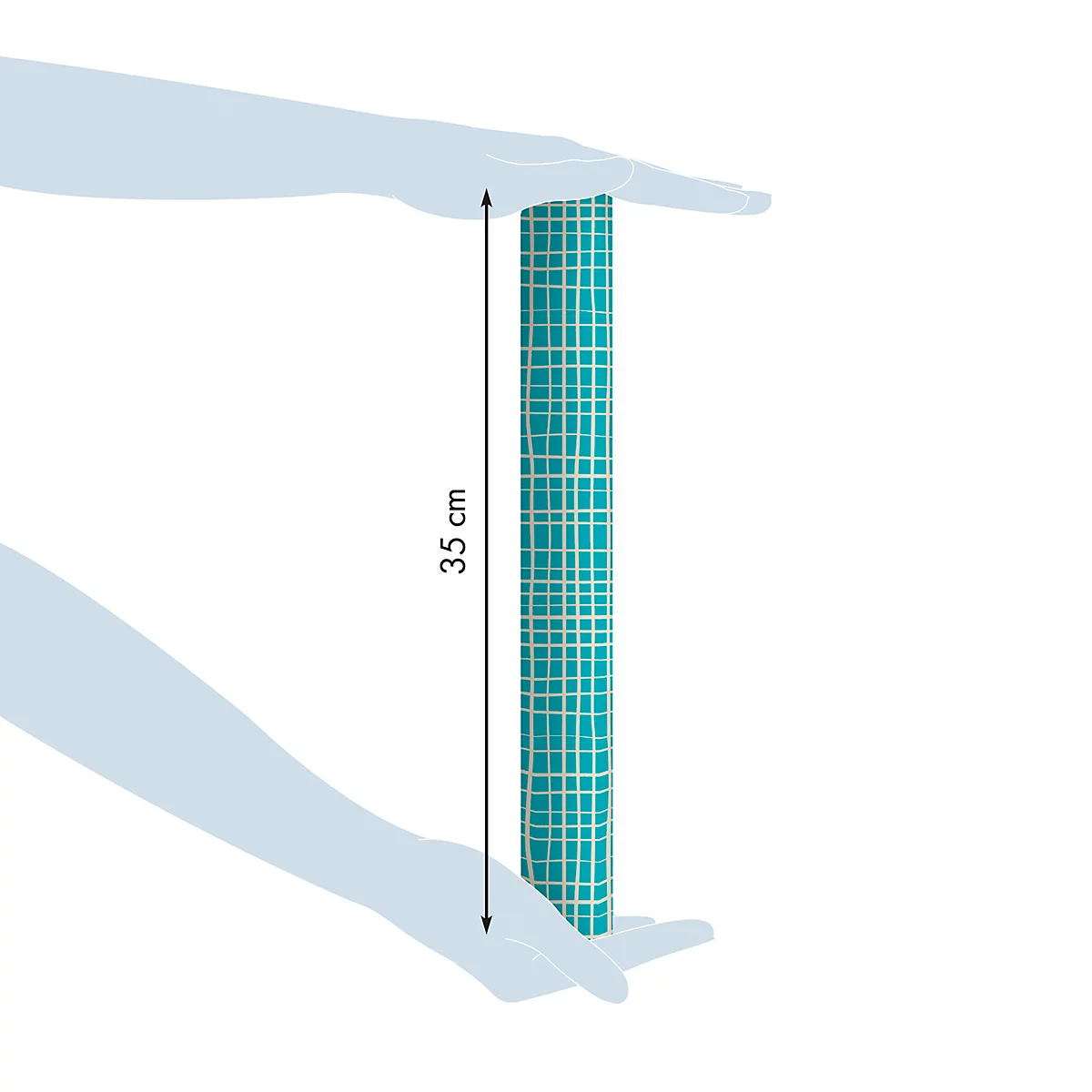 Clairefontaine Kraftpapier, 5 Tinyrollen, 5 m x 0,35 m, türkis mit Gittermuster