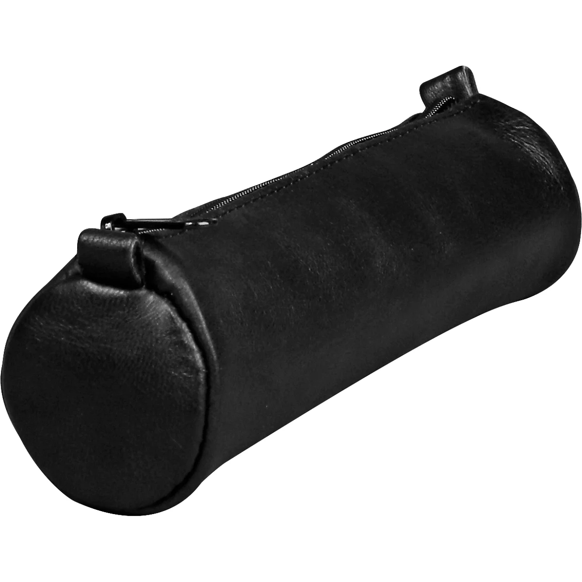 CLAIREFONTAINE Schlampermäppchen Age Bag, Ø 4 x L 18,5 cm, Echtleder, Reissverschluss, rund, schwarz