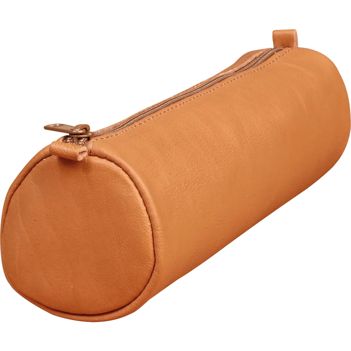 CLAIREFONTAINE Schlampermäppchen Age Bag, Ø 6 x L 21 cm, Echtleder, Reissverschluss, rund, braun