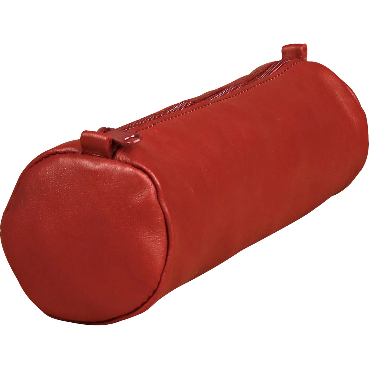 CLAIREFONTAINE Schlampermäppchen Age Bag, Ø 6 x L 21 cm, Echtleder, Reissverschluss, rund, rot
