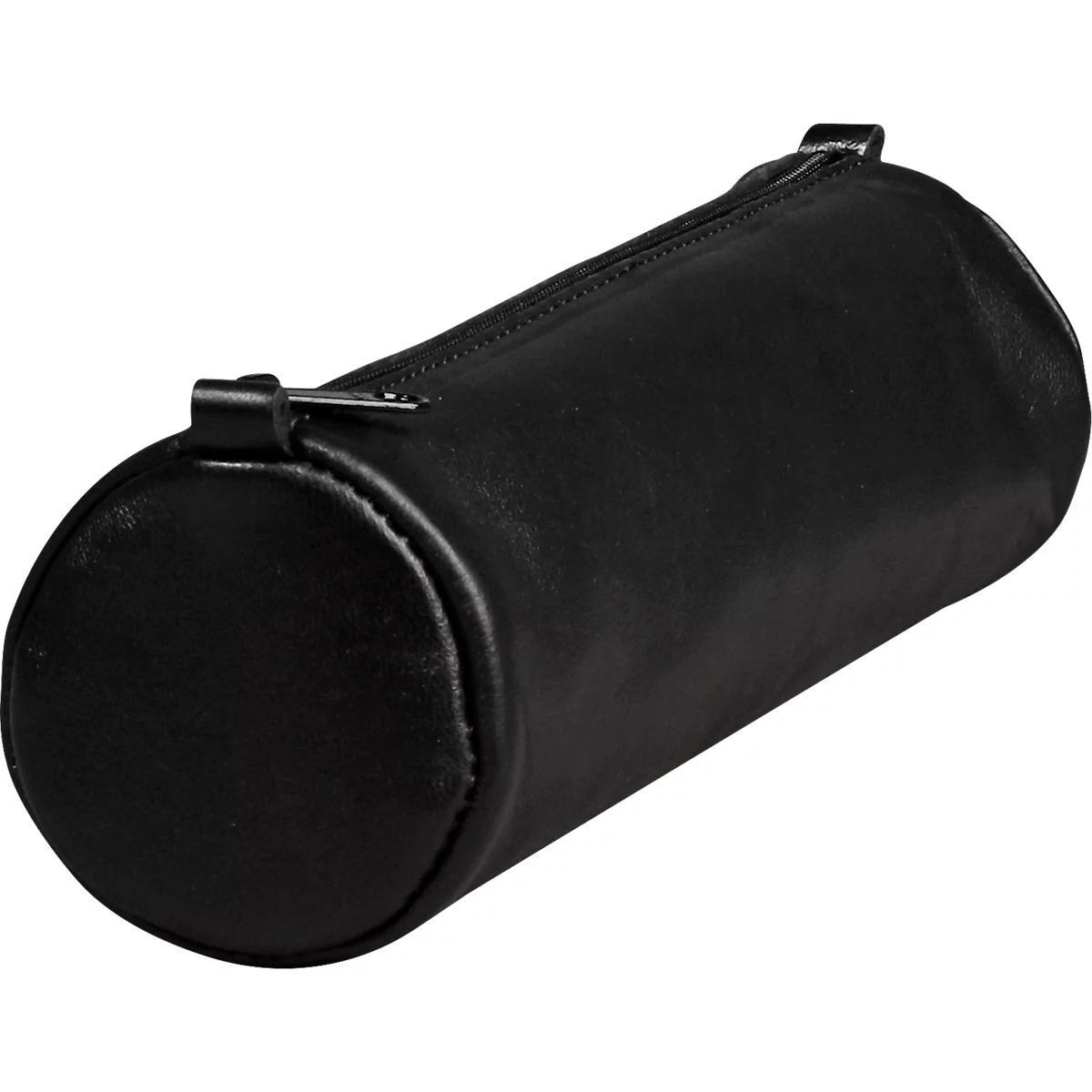 CLAIREFONTAINE Schlampermäppchen Age Bag, Ø 6 x L 21 cm, Echtleder, Reissverschluss, rund, schwarz