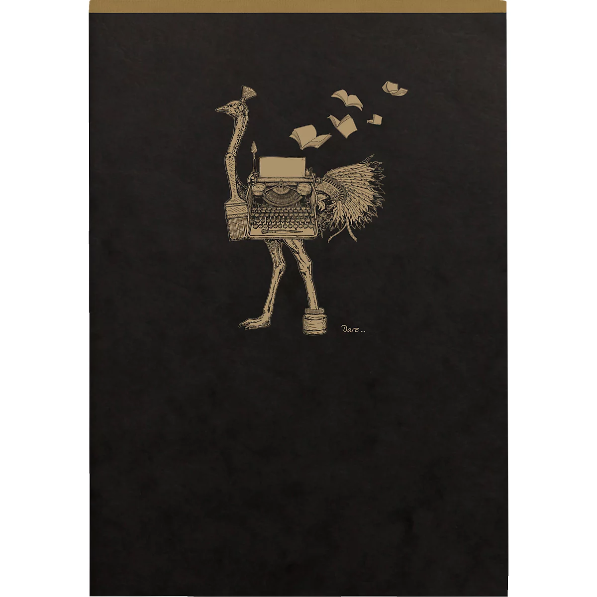 Clairefontaine Schreibblock-Set Flying Spirit, 70 Blatt, DIN A5, 90 g/m², kopfseitig geleimt, liniert, Einband schwarz, 5 Motive sortiert