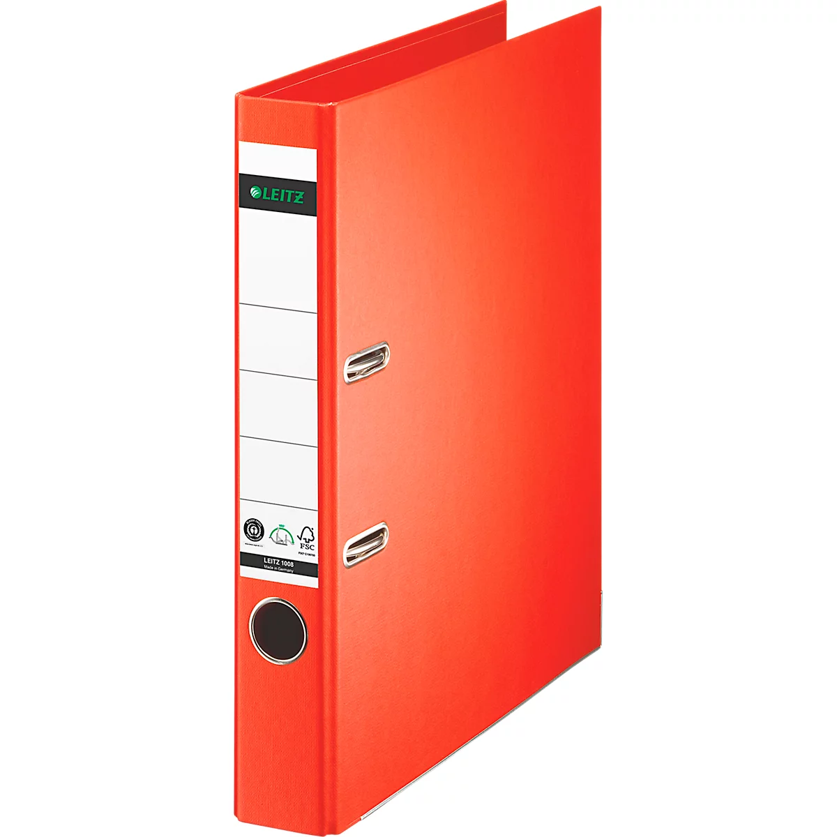 Classeur à levier 1007/1008 LEITZ®, format A4, largeur du dos 52 mm, 10 pièces, rouge clair