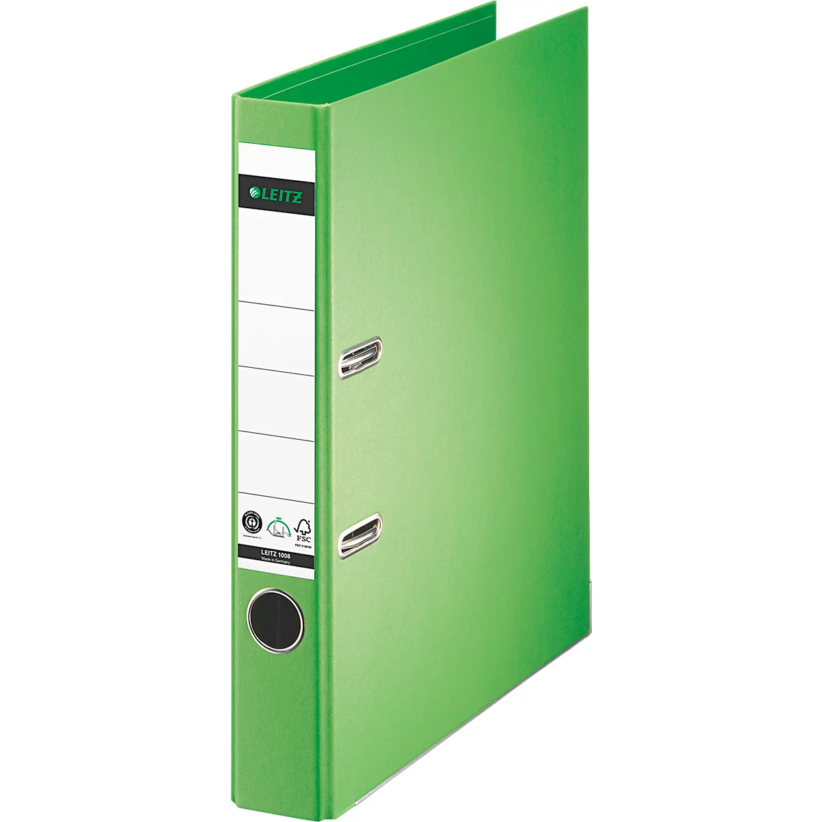 Classeur à levier 1007/1008 LEITZ®, format A4, largeur du dos 52 mm, individuel, vert