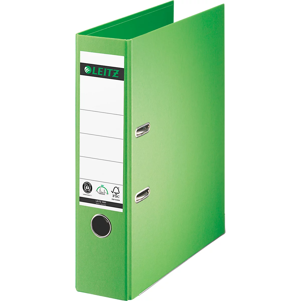Classeur à levier 1007/1008 LEITZ®, format A4, largeur du dos 80 mm, 10 pièces, vert