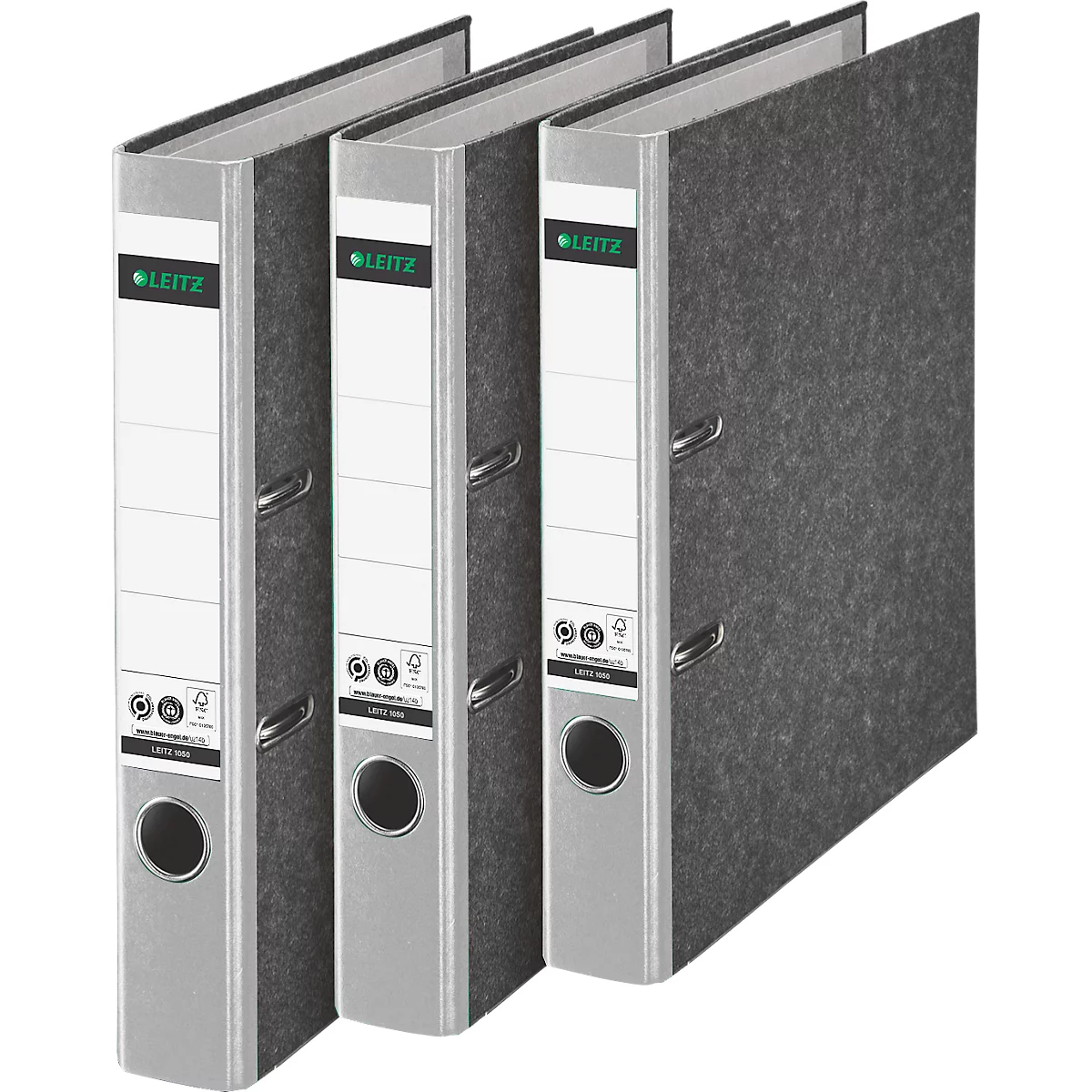 Classeur à levier 1050 LEITZ®, format A4, largeur du dos 52 mm, gris