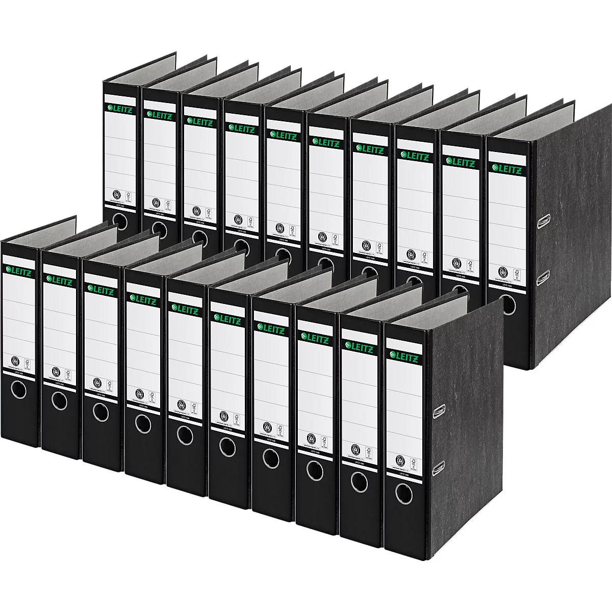 Classeur à levier 1080 LEITZ®, format A4, largeur du dos 80 mm, 20 pièces, noir