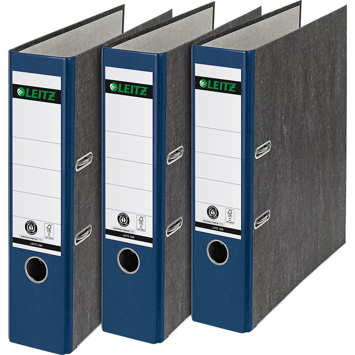 Classeur à levier 1080 LEITZ®, format A4, largeur du dos 80 mm, bleu