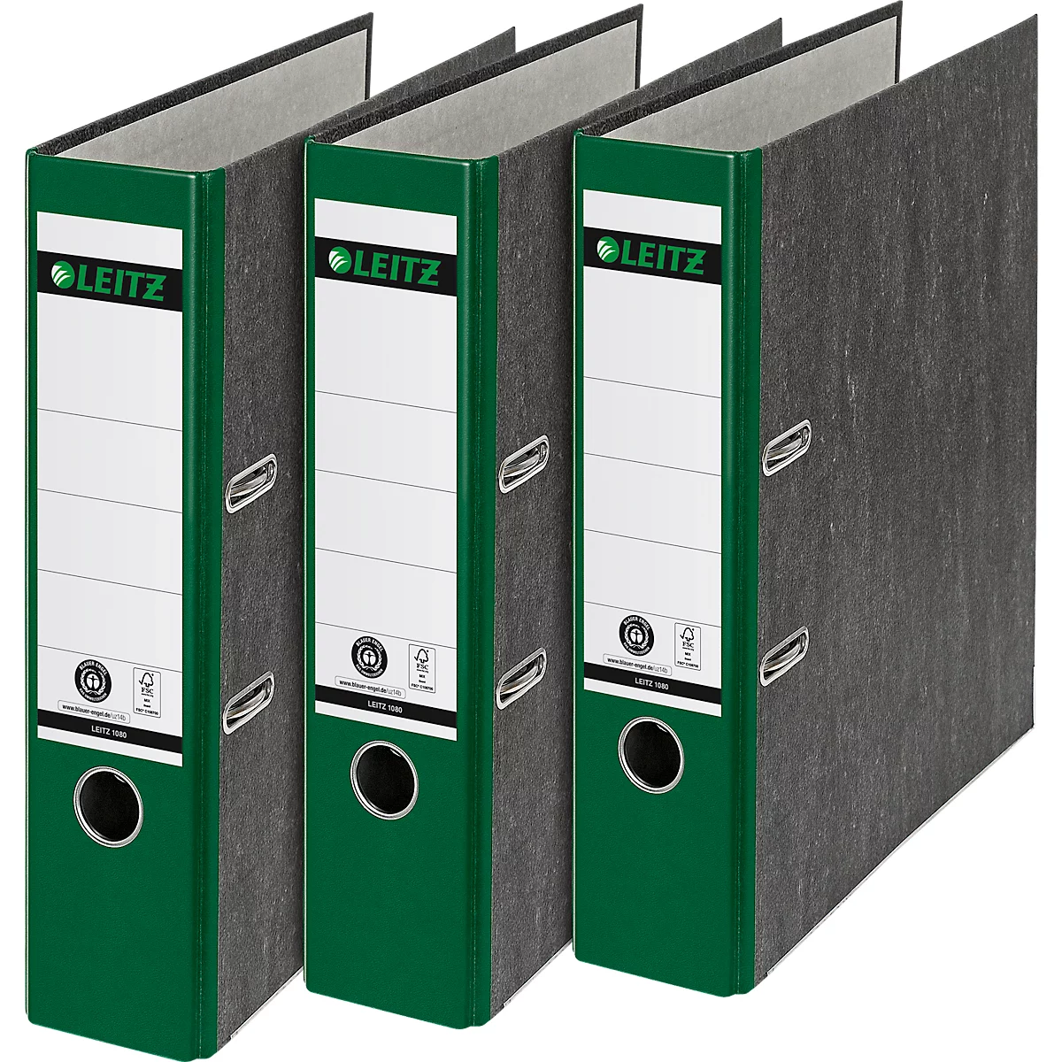 Classeur à levier 1080 LEITZ®, format A4, largeur du dos 80 mm, vert