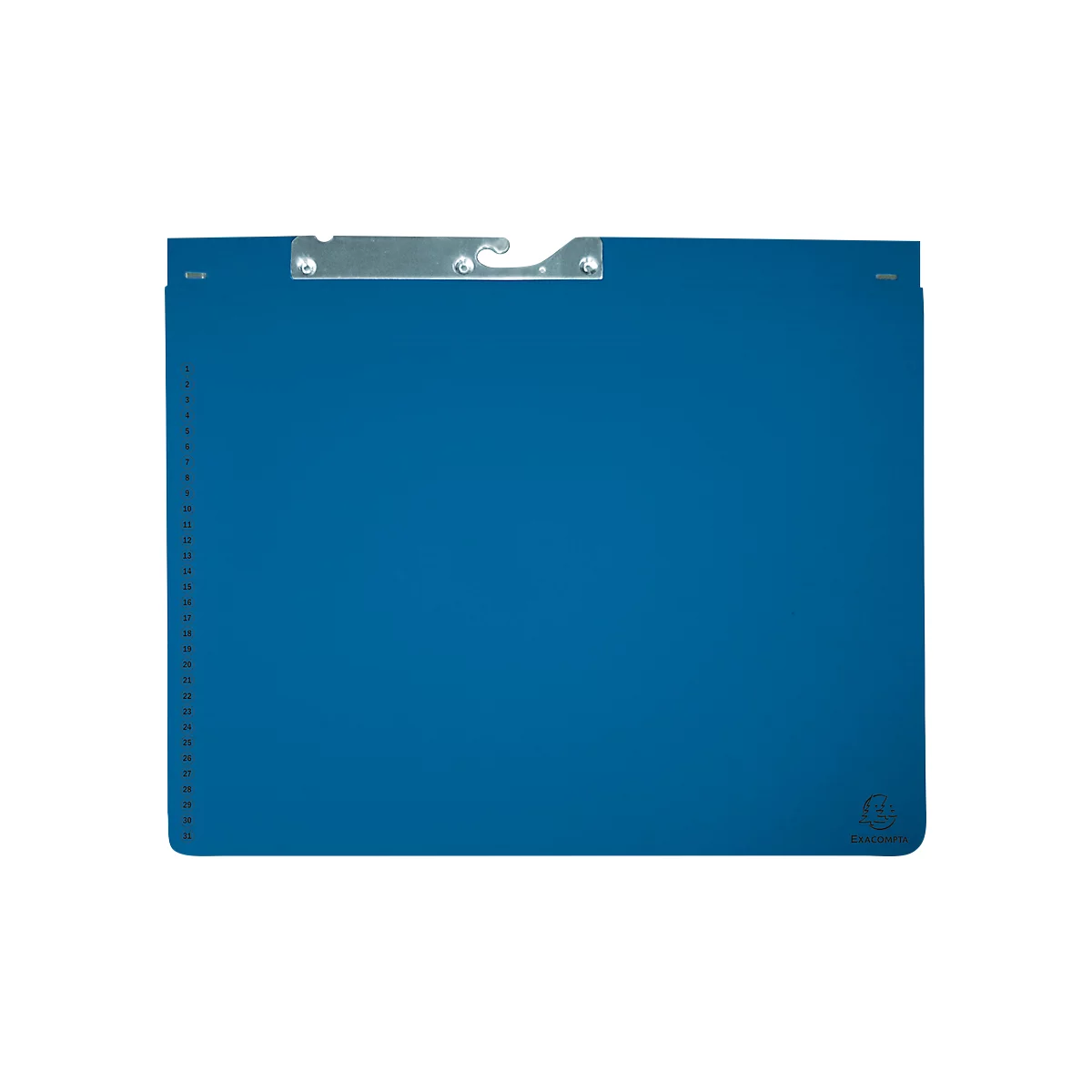 Classeur à levier Exacompta, pour agrafage à gauche ou à droite, plié, poche extensible, carton recyclé, bleu, 25 pièces