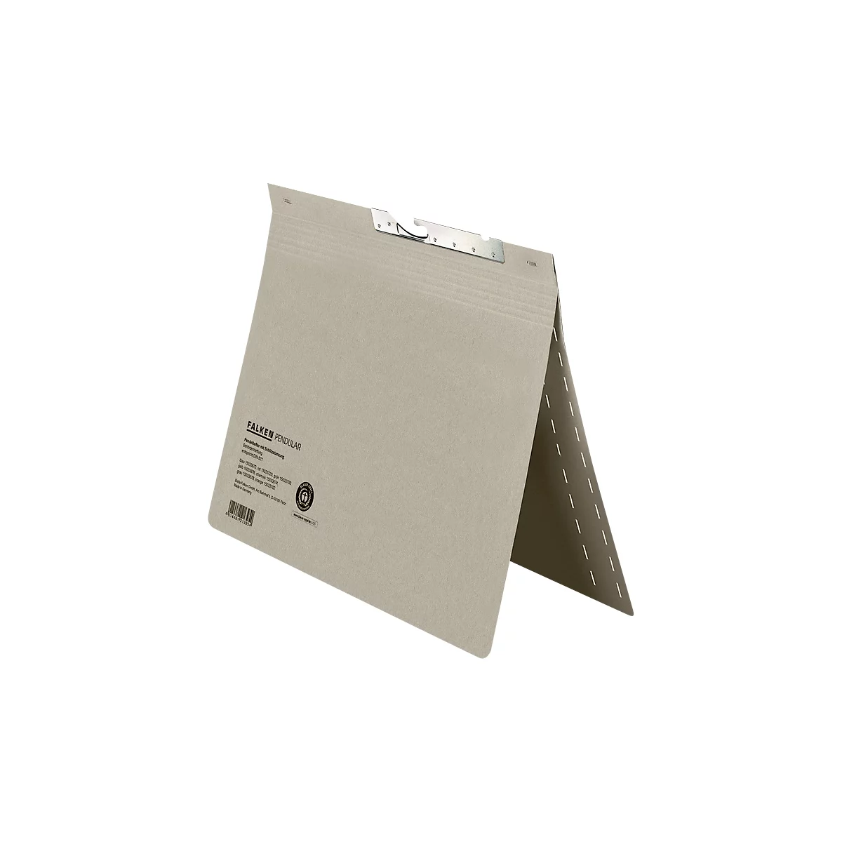 Classeur à levier Falken, format A4, pour jusqu'à 200 feuilles, perforation de la fente, agrafage d'autorité, carton recyclé, gris, 50 pièces