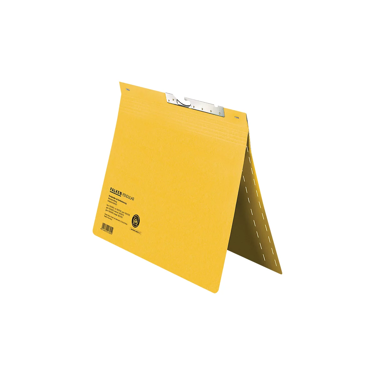 Classeur à levier Falken, format A4, pour jusqu'à 200 feuilles, perforation de la fente, agrafage d'autorité, carton recyclé, jaune, 50 pièces