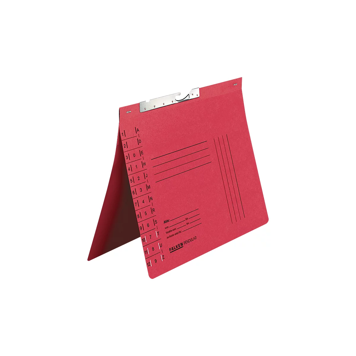 Classeur à levier Falken, format A4, pour jusqu'à 200 feuilles, perforation de la fente, agrafage d'autorité, carton recyclé, rouge, 50 pièces