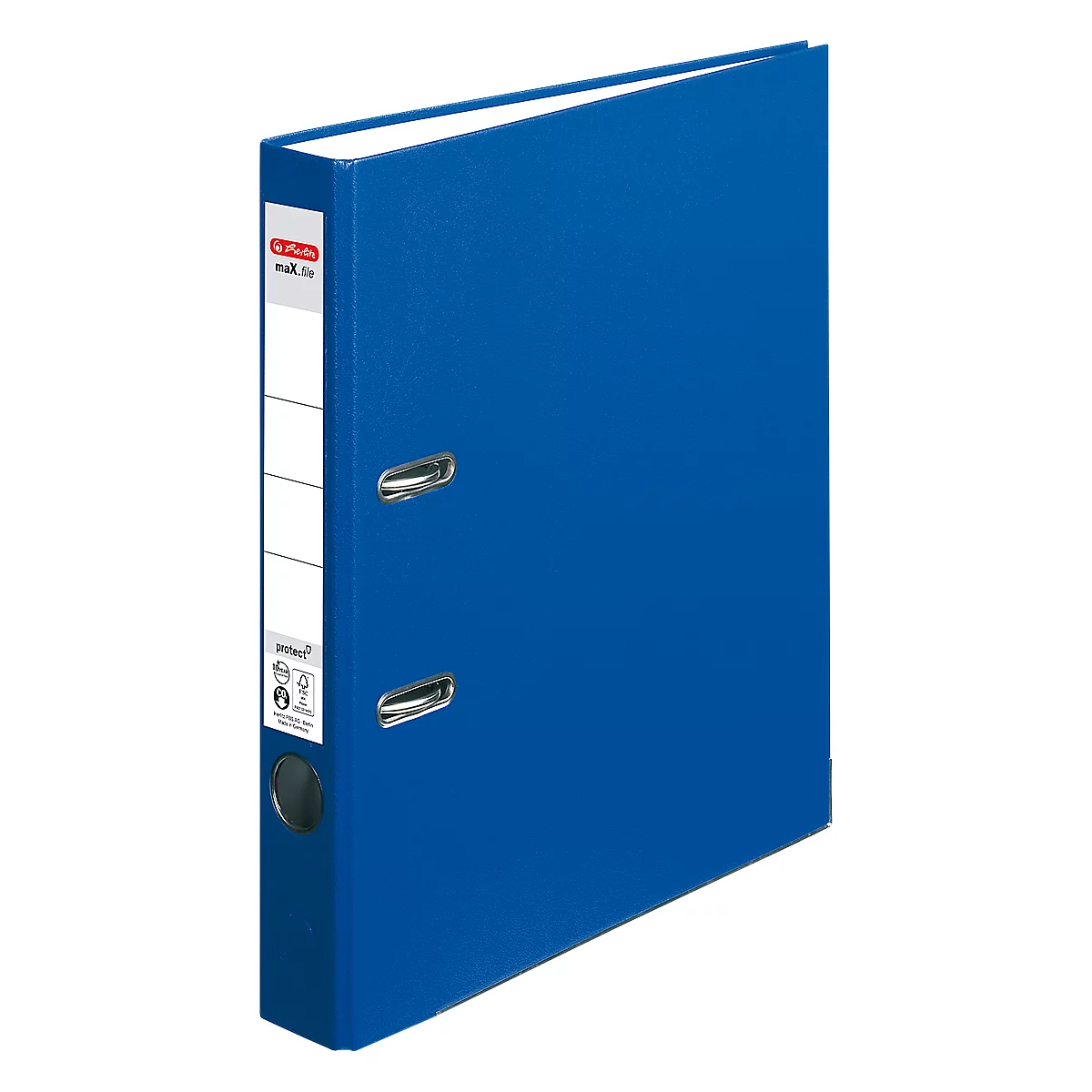 Classeur à levier maX.file protect herlitz, format A4, l. de la tranche 50 mm, bleu