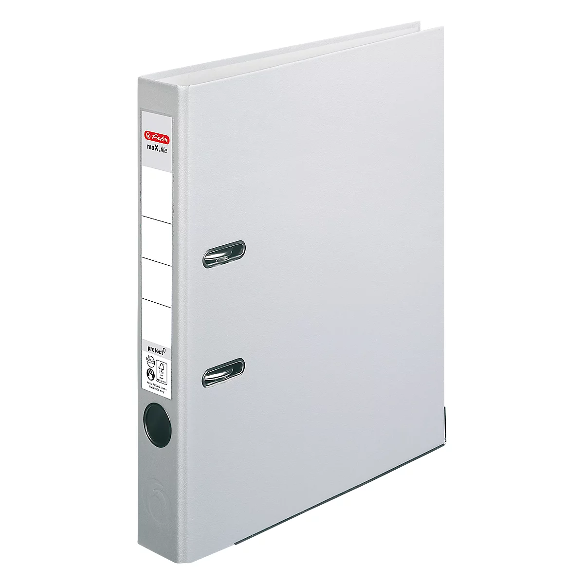 Classeur à levier maX.file protect herlitz, format A4, l. de la tranche 50 mm, gris