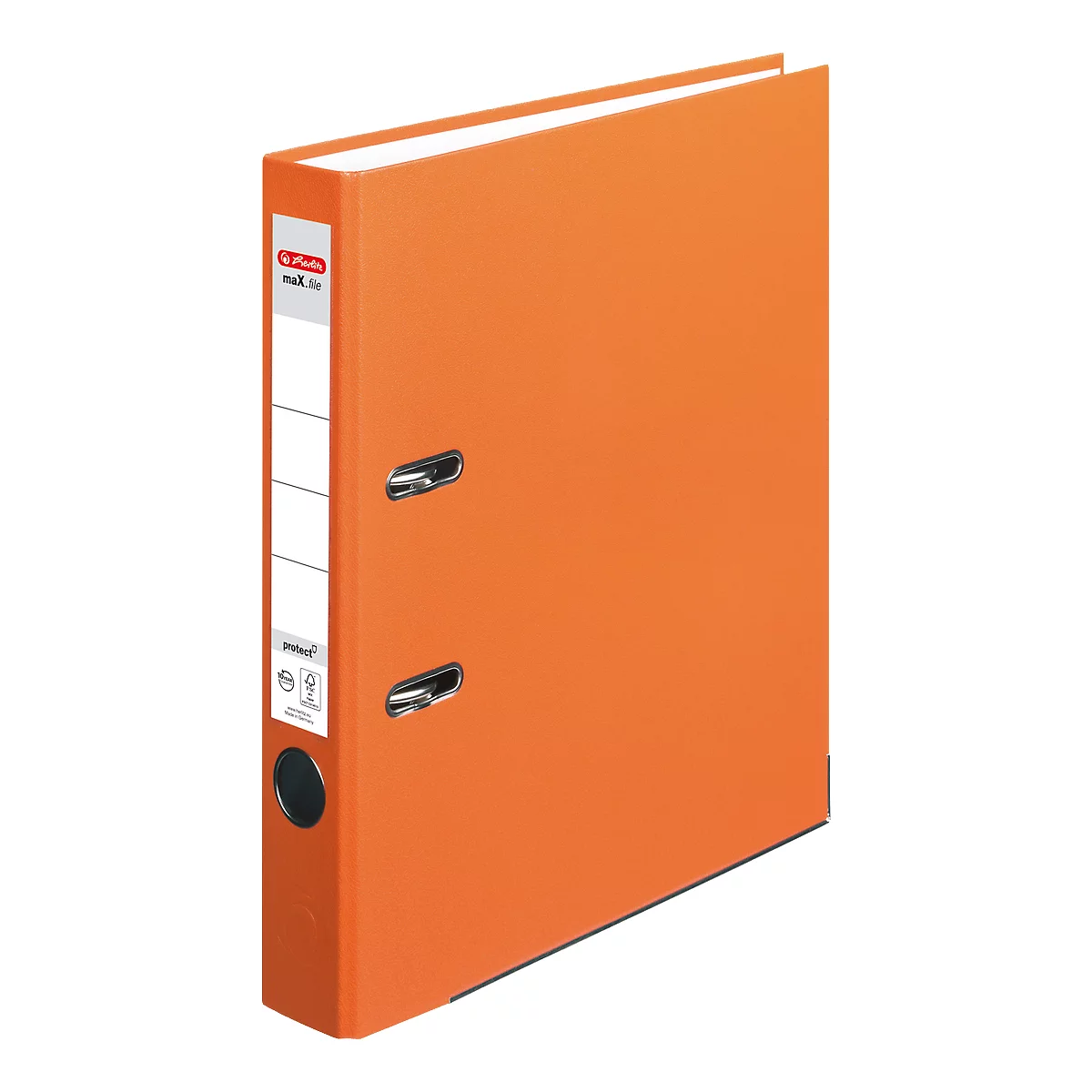 Classeur à levier maX.file protect herlitz, format A4, l. de la tranche 50 mm, orange