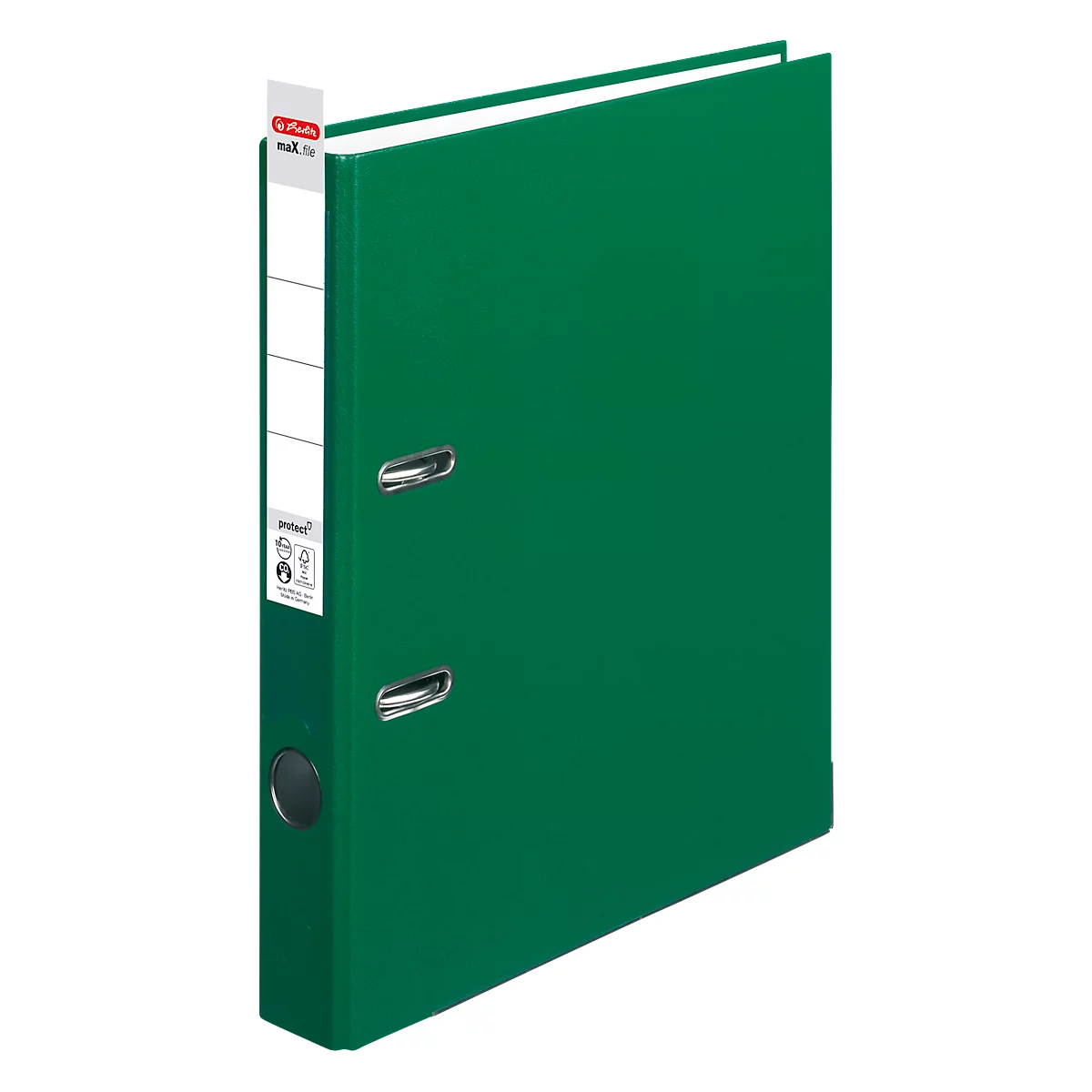 Classeur à levier maX.file protect herlitz, format A4, l. de la tranche 50 mm, vert