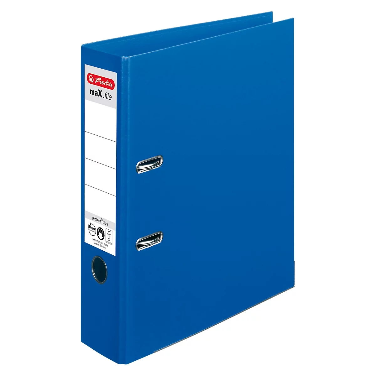Classeur à levier maX.file protect plus herlitz, format A4, largeur du dos 80 mm, bleu