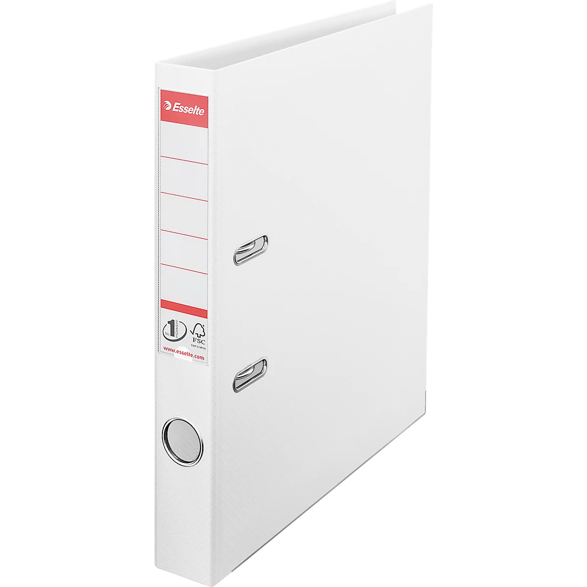 Classeur à levier Nr 1 Power Esselte - PP - A4 - dos 50 mm - étiquette de dos interchangeable - blanc