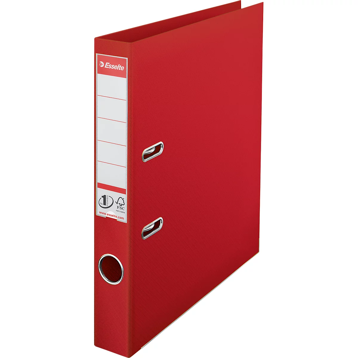 Classeur à levier Nr 1 Power Esselte - PP - A4 - dos 50 mm - étiquette de dos interchangeable - rouge