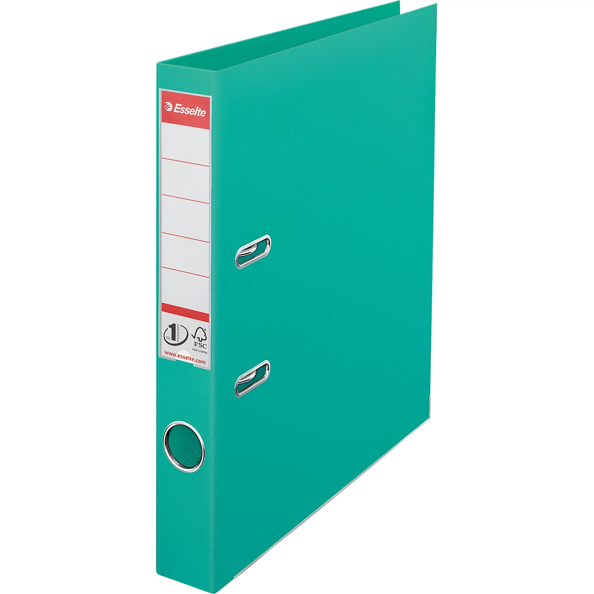 Classeur à levier Nr 1 Power Esselte - PP - A4 - dos 50 mm - étiquette de dos interchangeable - vert clair