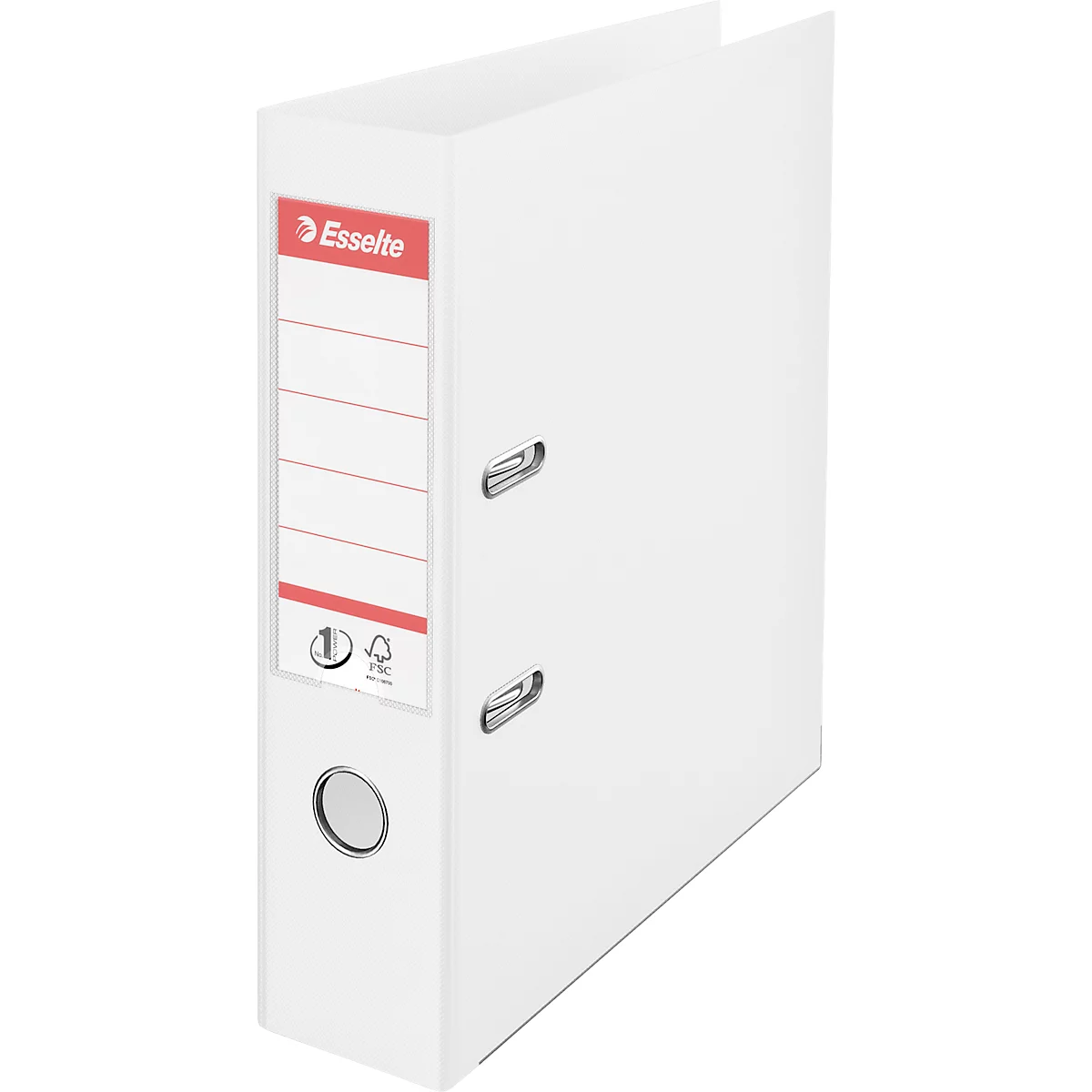 Classeur à levier Nr 1 Power Esselte - PP - A4 - dos 75 mm - étiquette de dos interchangeable - blanc