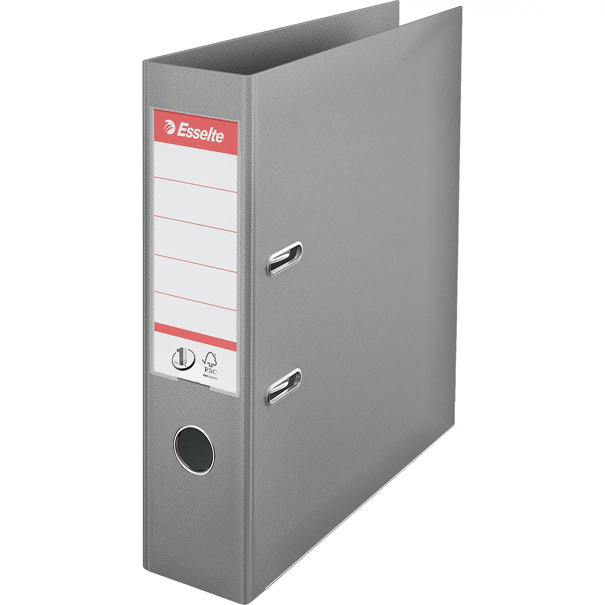Classeur à levier Nr 1 Power Esselte - PP - A4 - dos 75 mm - étiquette de dos interchangeable - gris
