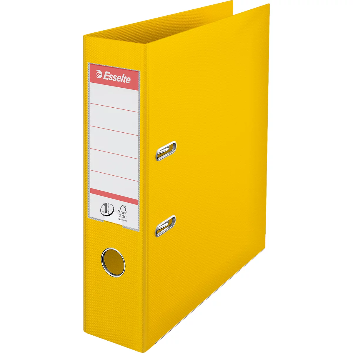 Classeur à levier Nr 1 Power Esselte - PP - A4 - dos 75 mm - étiquette de dos interchangeable - jaune