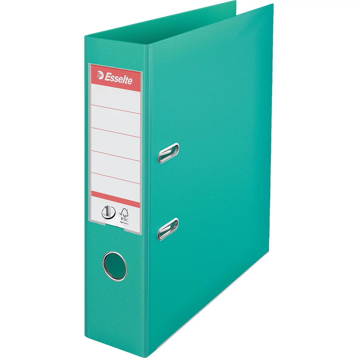 Classeur à levier Nr 1 Power Esselte - PP - A4 - dos 75 mm - étiquette de dos interchangeable - vert clair