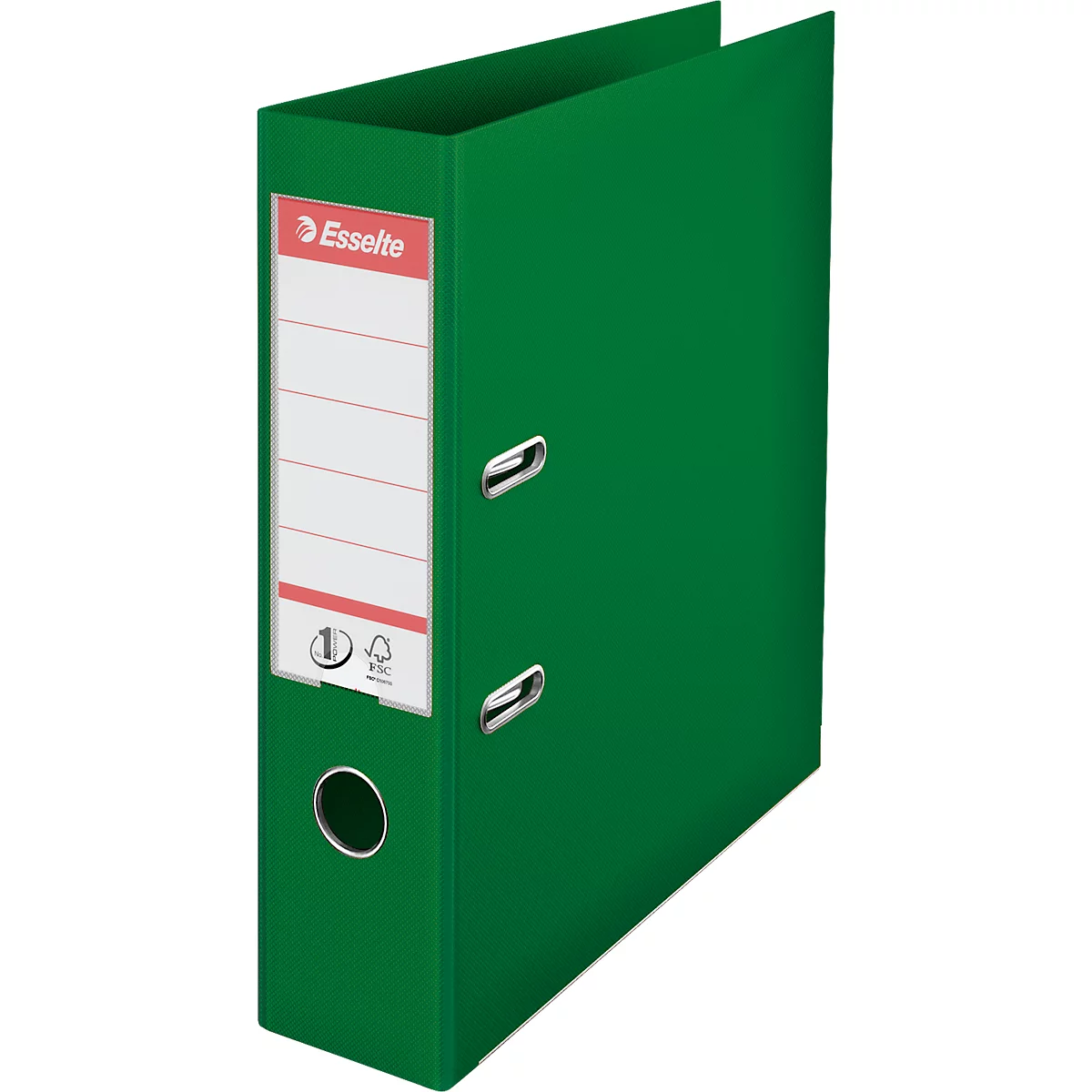 Classeur à levier Nr 1 Power Esselte - PP - A4 - dos 75 mm - étiquette de dos interchangeable - vert