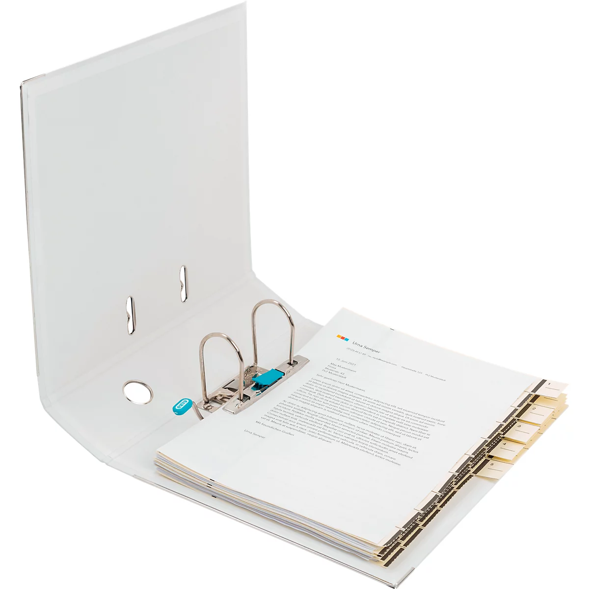 Classeur à levier smart ELBA, format A4, largeur du dos 80 mm, 10 pièces, blanc