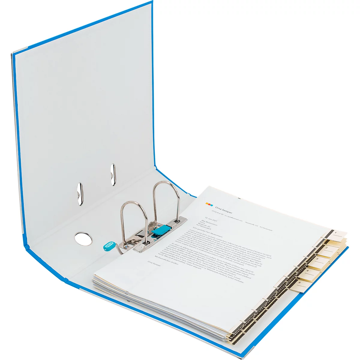Classeur à levier smart ELBA, format A4, largeur du dos 80 mm, 10 pièces, bleu