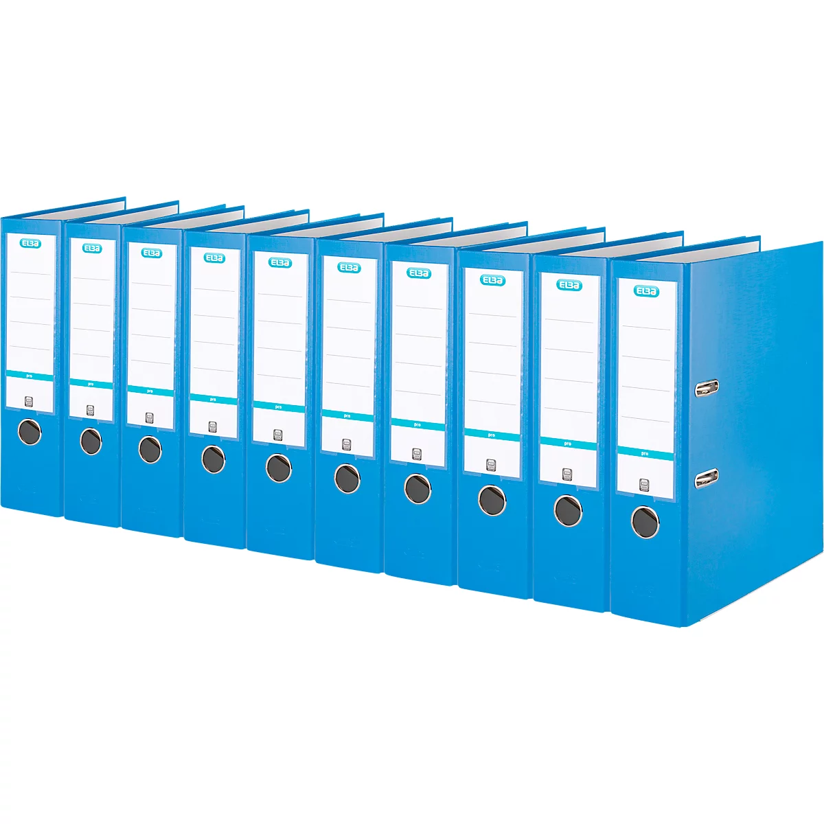 Classeur à levier smart ELBA, format A4, largeur du dos 80 mm, 10 pièces, bleu