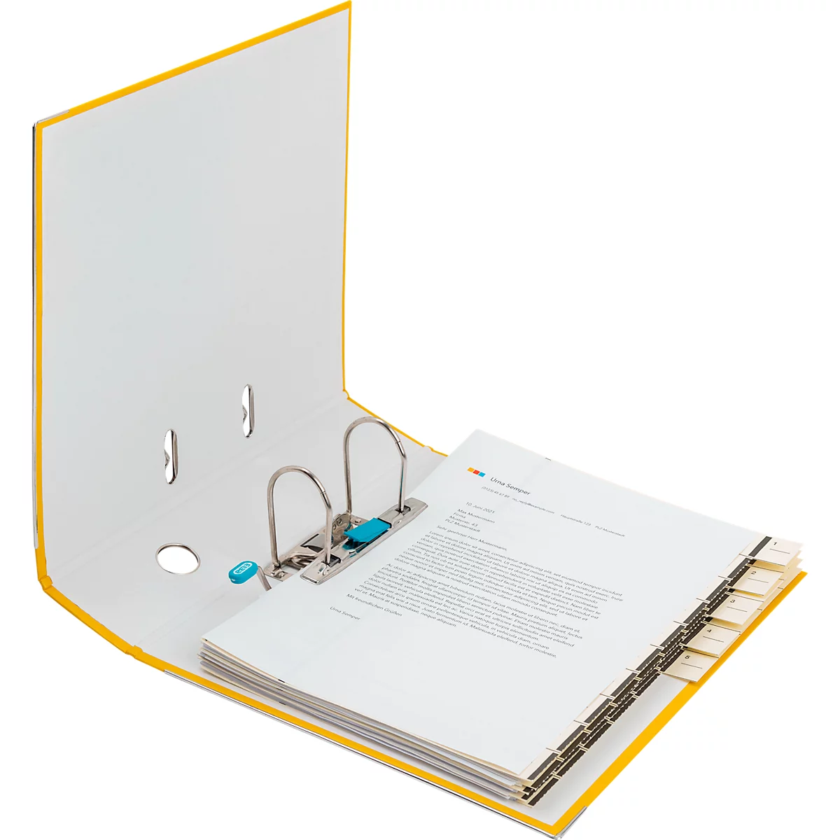 Classeur à levier smart ELBA, format A4, largeur du dos 80 mm, 10 pièces, jaune