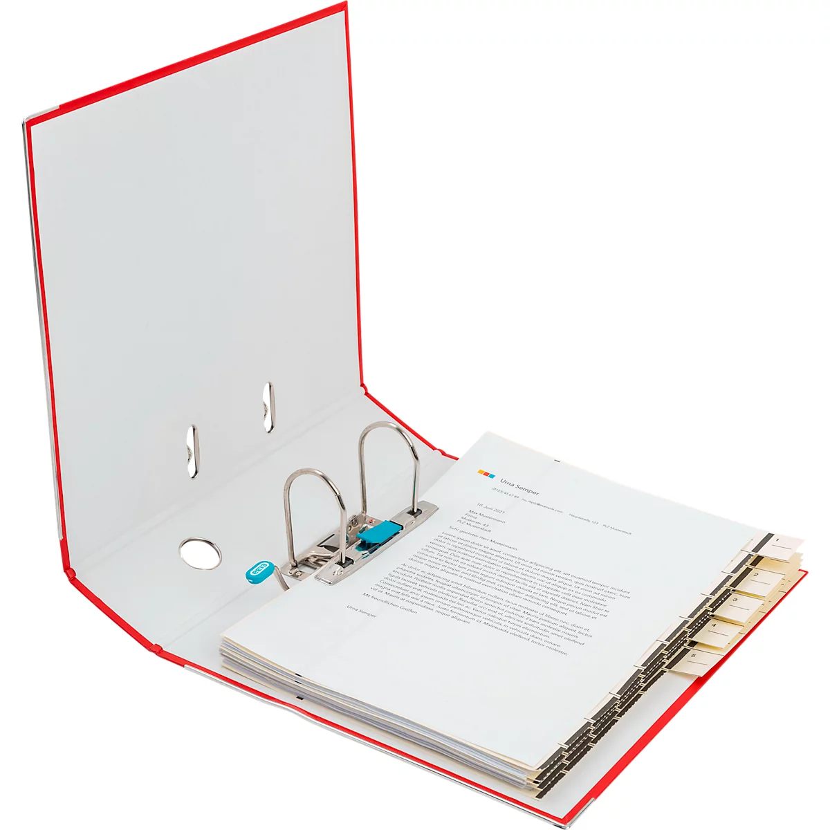 Classeur à levier smart ELBA, format A4, largeur du dos 80 mm, 10 pièces, rouge