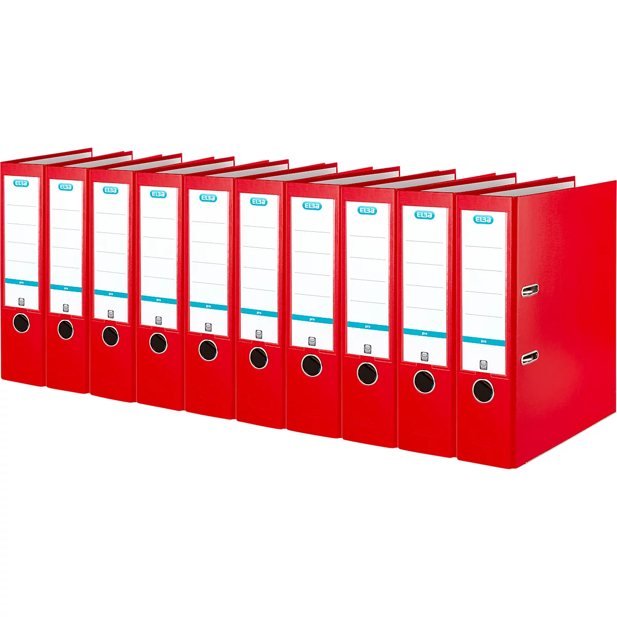 Classeur à levier smart ELBA, format A4, largeur du dos 80 mm, 10 pièces, rouge