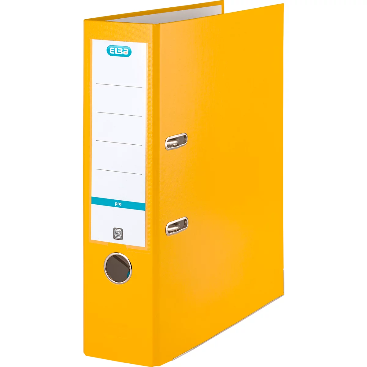 Classeur à levier smart ELBA, format A4, largeur du dos 80 mm, jaune