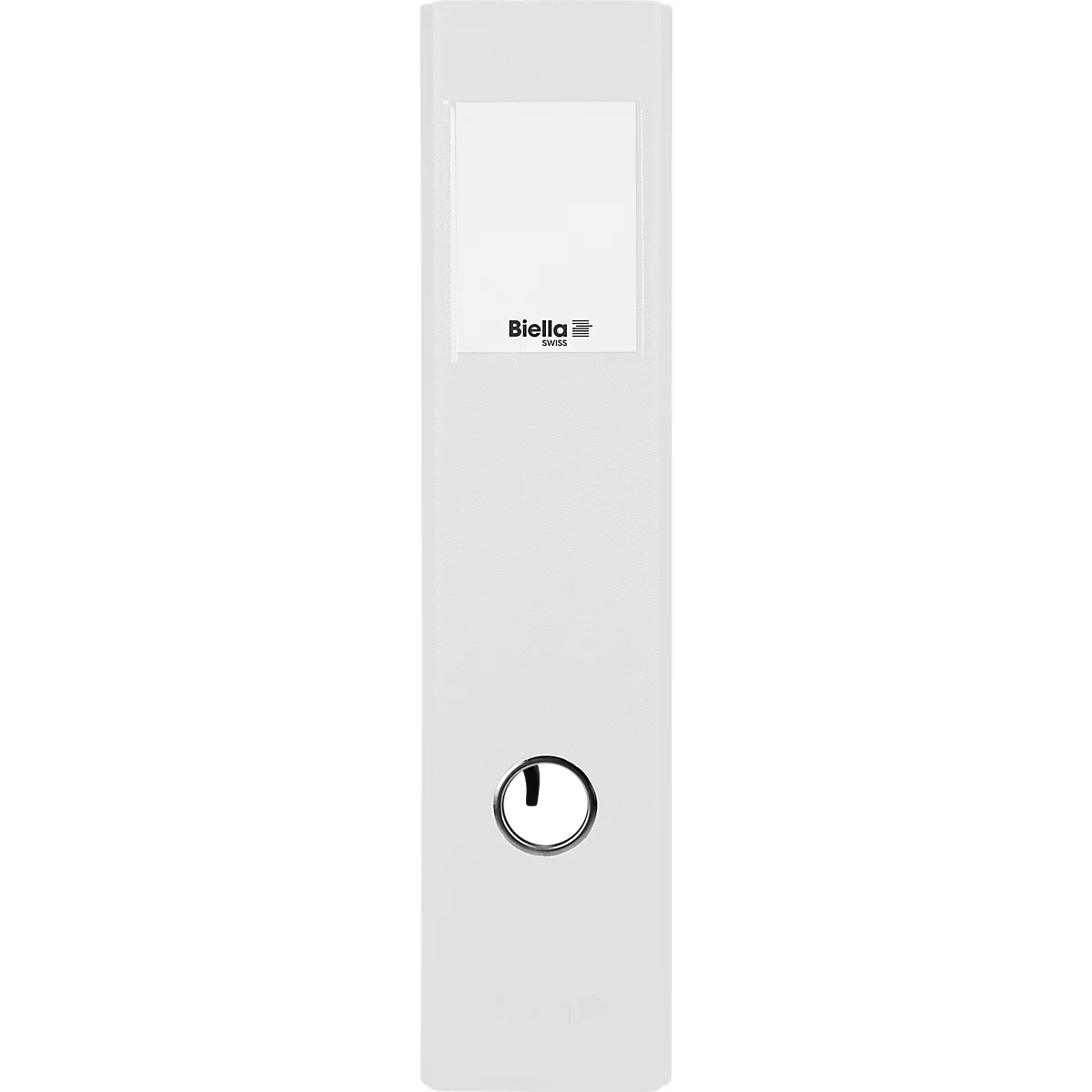 Appareil blanc et fin avec un bouton rond et le logo de la marque.