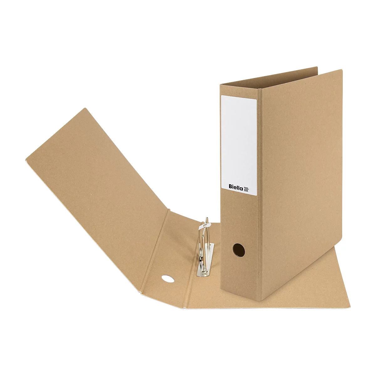 Classeur d'archives Biella, pour DIN A4, largeur du dos 70 mm, étiquette de dos autocollante, avec trou de poignée, L 245 x 73 x 320 mm, carton, brun