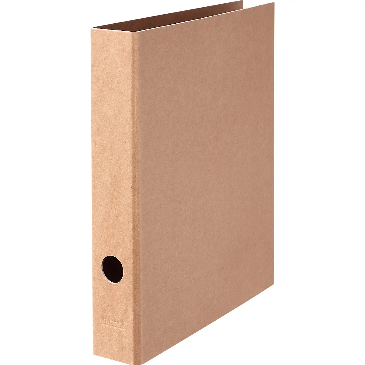 Classeur Falken PURE Nature, format A4, largeur de dos 50 mm, pour env. 350 feuilles, mécanisme à levier, trou de poignée &amp; fentes d'économie d'espace, carton, brun