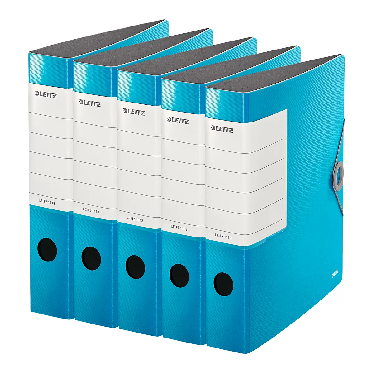 Classeur SOLID LEITZ®, format A4, l. de la tranche 62 mm, 5 pièces, bleu clair