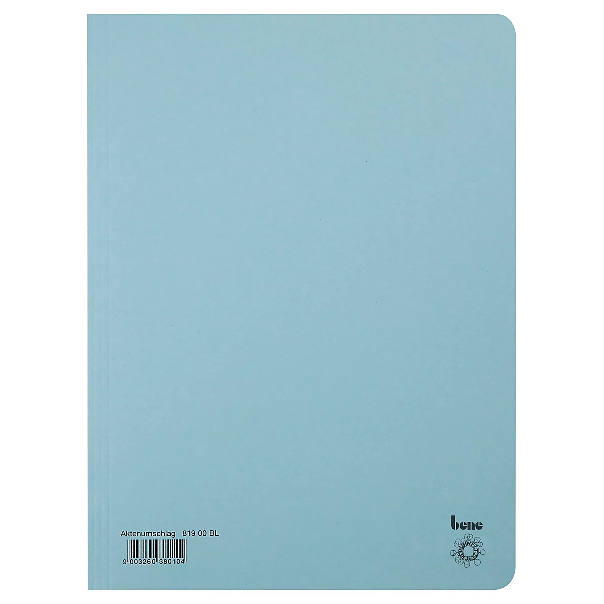 Carnet bleu clair. Texte et code-barres en bas à gauche, logo en bas à droite.