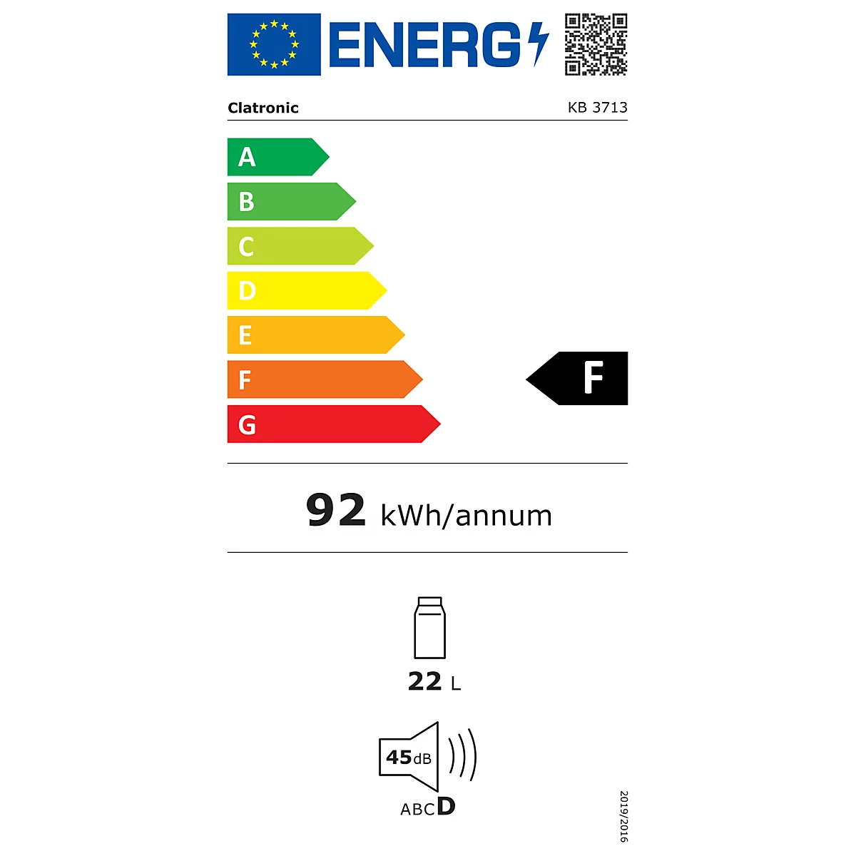 Energielabel mit Energieeffizienzklasse