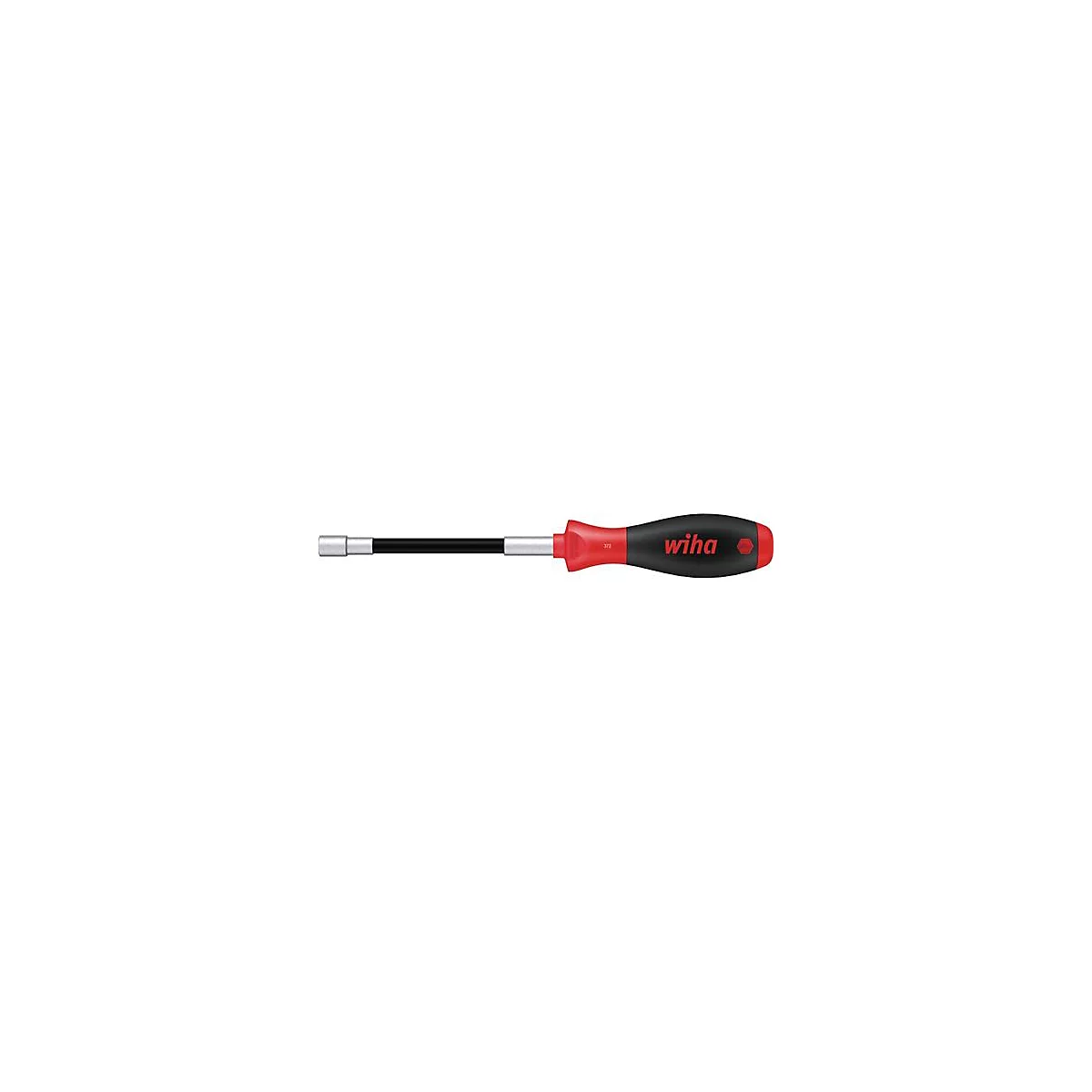 Support magnétique avec manche rouge, tige noire et lettrage "wiha".