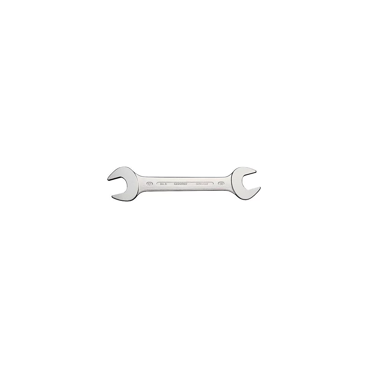 Une clé plate argentée avec l'inscription "GEDORE GERMANY".