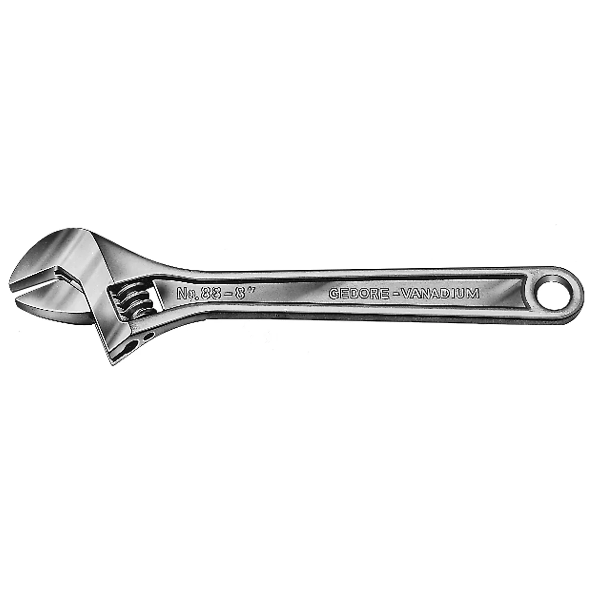Clé anglaise en métal argenté. Inscription : No. 28-13". Marque : GEDORE-VANADIUM.