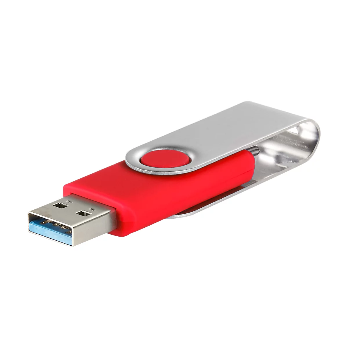 Clé USB C5, avec 1 x USB 3.0 et 1 x USB type-C, jusqu'à 4,8 Go/s, duplexable, capacité de stockage 16 Go, rouge
