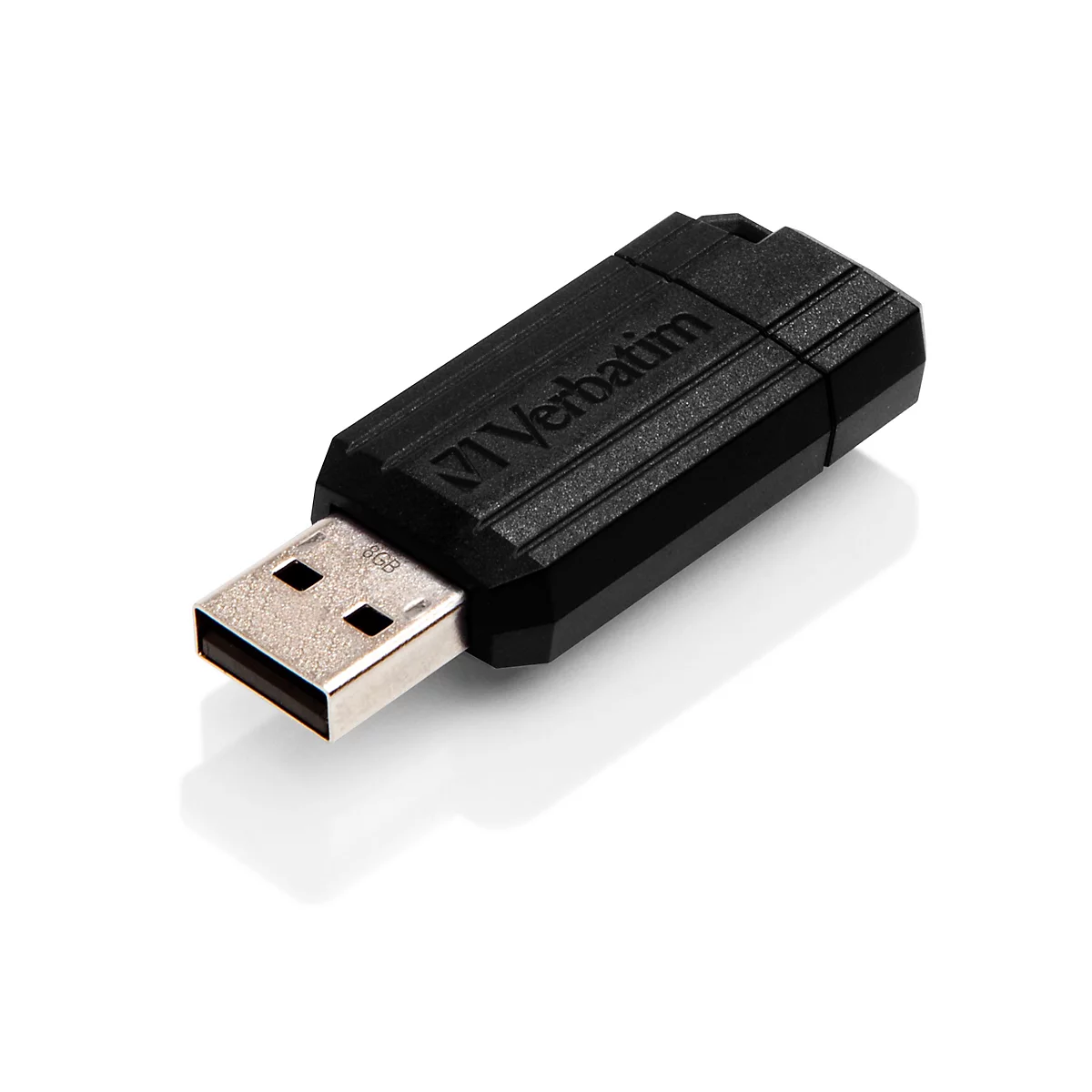 Clé USB PinStripe Verbatim, capacité de stockage 8 à 64 Go, avec mécanisme coulissant, 16 Go